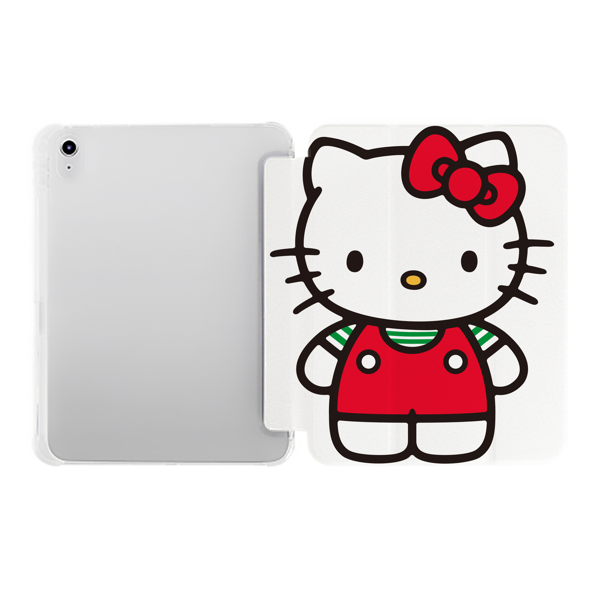 （画像用） Hello Kitty ハローキティ IPad ケース ペン収納付き 三つ折りスタンド PUレザー×シリコン 対応機種9.5/10.5/10.9インチ